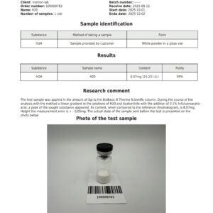 Black top puretropin(20iu/vial) test results